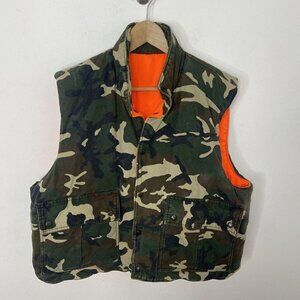 Bushline Men XL Camo Insulated Vest Hunting Camouflage Reversible Orange